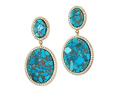 18K Plated Turquoise & Copper Earrings