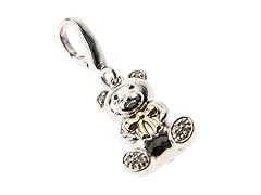 14Kt Gold, SS, Diamond Teddy Bear Charm