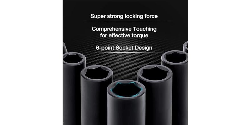 DURATECH 55-Piece Socket Set, 1/2’’ & 6 Point