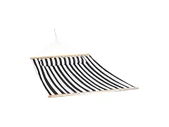 Sunnydaze Black & White Stripe Quilted Hammock