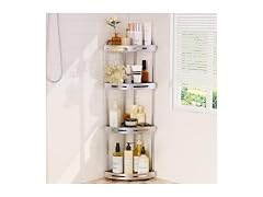 Binecer Corner Shower Caddy, 4 Tier Silver