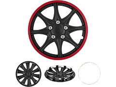 Cobra-Tek CBK-HP099 4PC Hubcap JDM Black/Red