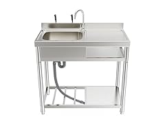 ROOMTEC Stainless Steel Single Bowl Utility Sink