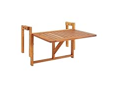 Sunnydaze Meranti Folding Balcony Patio Railing Table