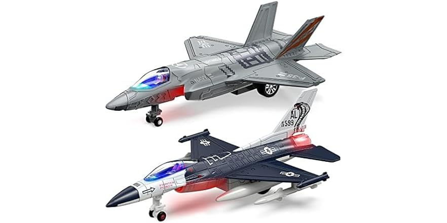 2 Pc Airplane Toys with Lights for Boys