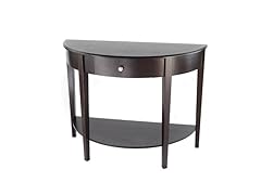 Large Half Moon/Round Hall Table with Drawer- Espresso