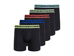 PUMA Men's 5-Pack Performance Boxer Briefs