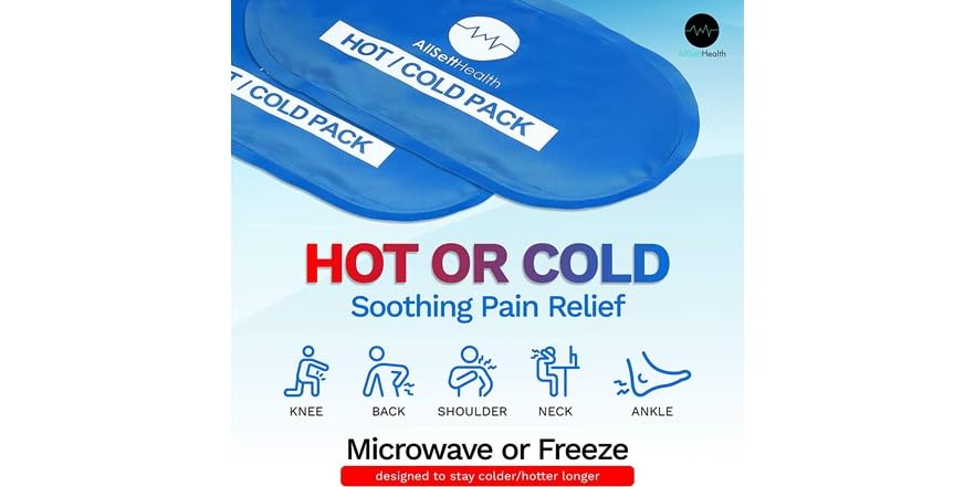 Reusable Hot and Cold Gel Ice Packs for Injuries 4 Pack