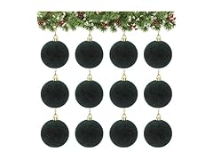 Rokkibom 12pcs green velvet Christmas balls