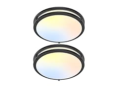 GoBright 13IN Flush Mount LED Ceiling Light, Black