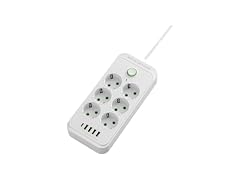 ZRATFWLJMDK CON-111 Power Strip 2M Cord, 6 Outlets 4 USB