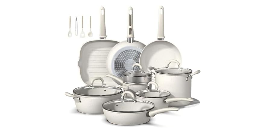 Bazova 24 Pcs Ceramic Cookware Set