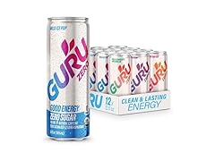 12PK GURU ZERO SUGAR Organic Energy Drinks Variety