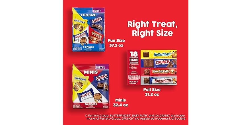 Butterfinger Crunch Baby Ruth Mini 90ct