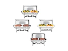 PrecisionAuto Professional Stainless Steel Chafing Dishes – 4-Pack 