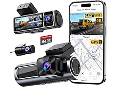 Nanoby 4K 3 Channel Dash Cam Front and Rear