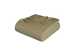 Superior Cotton Chevron Zig-Zag Blanket, California King, Sage