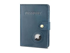 Enwaen Grain Leather Passport Holder AirTag