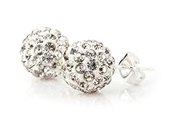 Sterling Silver Pave Stud Earring