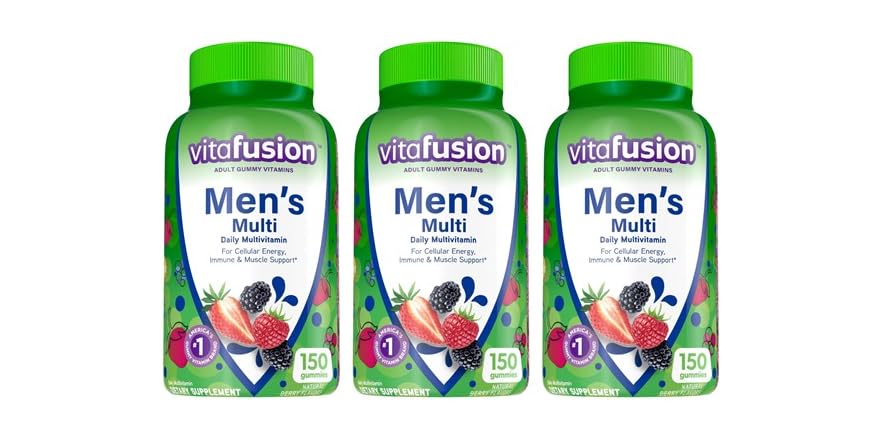 (3-Pk) Vitafusion Men's Adult Gummy Vitamins for Men