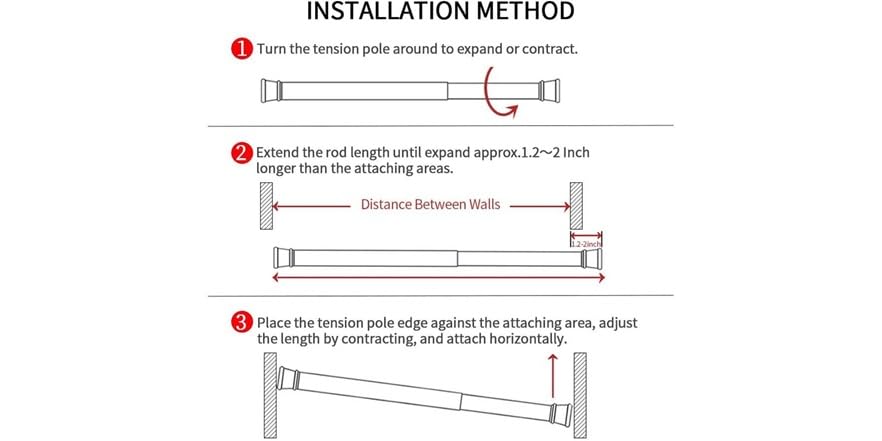 Spring Tension Rods 28-43" 2 Pack