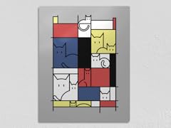 Pet Mondrian 11" x 14" Metal Poster