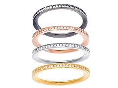 Swarovski Elements Four Piece Four Tone Eternity Ring