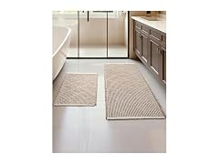 Furicher Waffle Bath Mat Set, Non Slip Bathroom Ru
