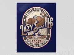 Lazy Sloth Lager 11" x 14" Metal Poster