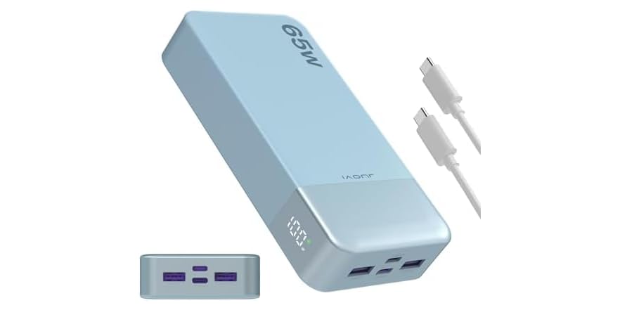 JUOVI 65W Portable Charger for Laptop Power Bank 20000mAh