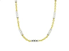 2-Color 14k Gold Plated Sterling Silver Brite Chain