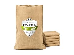 Burlap Storage Bags 18" x 30", Pack of 6 