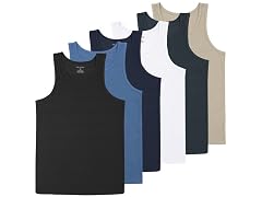 5Pk Mens Micro Waffle Tank Top