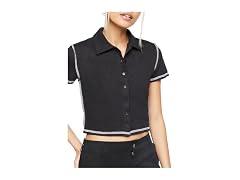 Forever 21 Women's (M) Button-Down Shirt Black Med