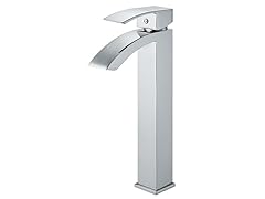 Angled Spout Vessel Sink Single Hole Faucet, Chrome