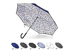 Totes Auto Reverse Close Windproof Stick Inbrella