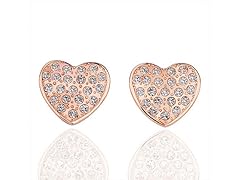 Pave Heart Stud Earrings
