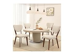 Wooden Dining Chairs Set of 4, Modern Fabric Upholstered Dining Room Chair Kitchen Chairs, Farmhouse Dinner Chair for Kitchen Dining Room (Open Box)