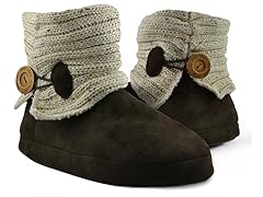 MUK LUKS ® Short Speckled Ribbed Slipper Boot, Natural