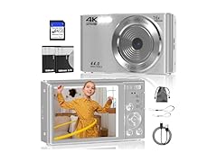 ceye FHD 4K 44MP Digital Camera w/3-LED Flash