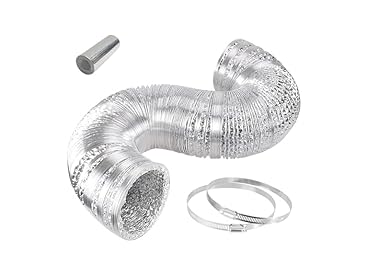 IPower 4 Inch 25 Feet Flexible Aluminum Ducting With 2 Clamps Included 4 Layer Protection Dryer Vent Hose Hvac Heating Cooling Ventilation Exhaust Black