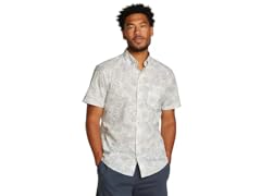 Eddie Bauer Mens SS Baja Shirt Print Lt Gray (XXL)