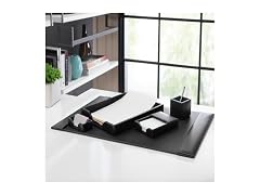 Dacasso Black Bonded Leather Desk Set