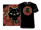 Cute Black Cat in Autumn Wreath