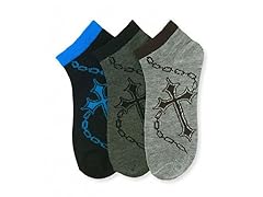 6-Pack Boys Cross Print (Sock Size 9-11)