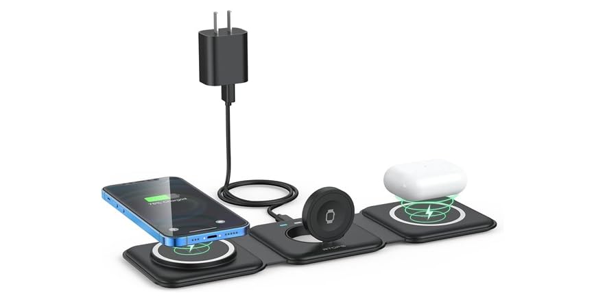RTOPS 3-in-1 GaN Magnetic Wireless Charging Station