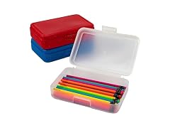 Fun Express 8 1/4" x 5" Frosted Plastic Pencil Boxes- 6Pc