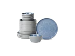 Stone Lain Elica 12Pc Dish Set Blue Grey