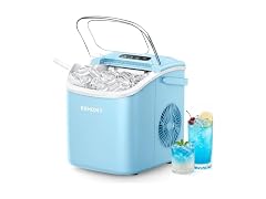 EUHOMY Countertop Ice Maker Machine with Handle, Blue