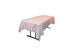 LA Linen Sheer Organza Rectangular Tablecloth, Pink Light, 60 by 120"